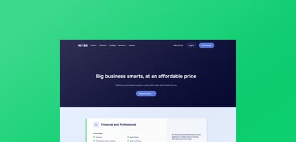 Wiise packages website page